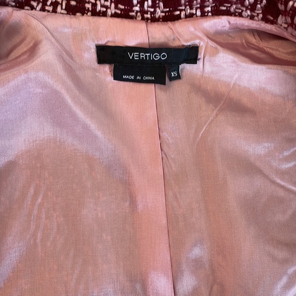 💝 Vertigo XS Burgundy lined tweed Blazer - Picture 5 of 7